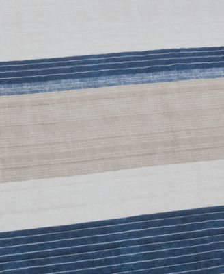 Ridgeport Blue Cotton Reversible 3 Piece Quilt Set, King