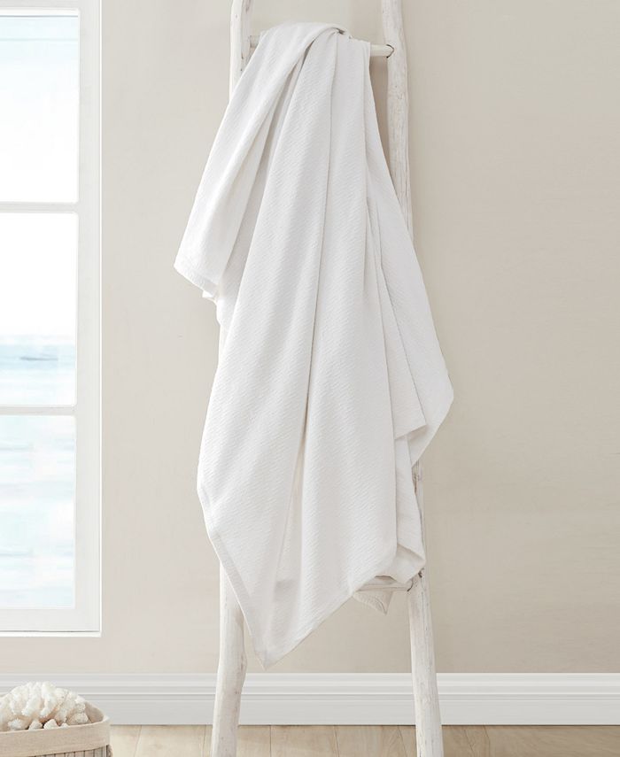 Nautica Ripple Cove White Cotton Blanket, Twin Macy's