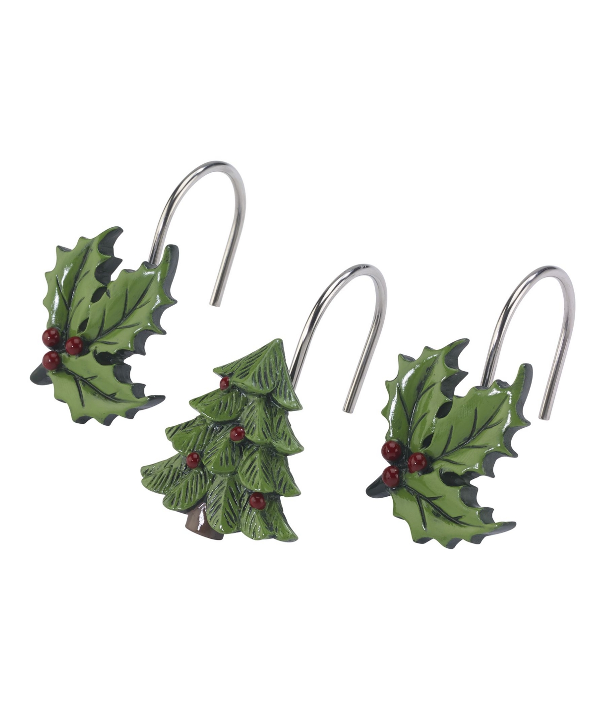 Tartan Shower Curtain Hook Set, 12 Piece - Multi
