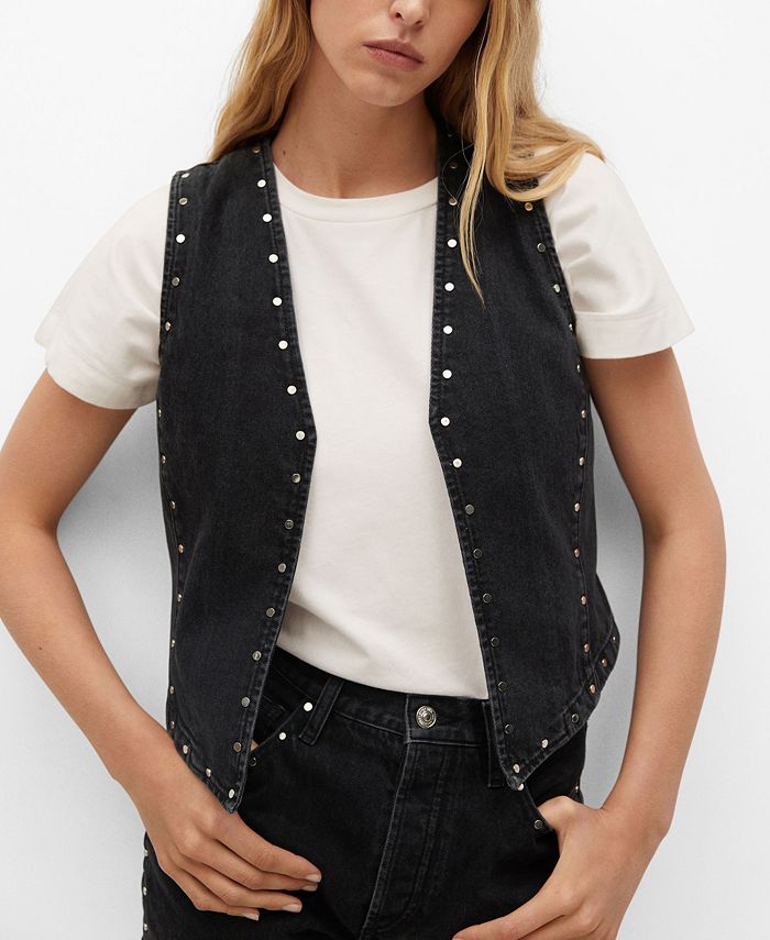Macy's denim hot sale vest