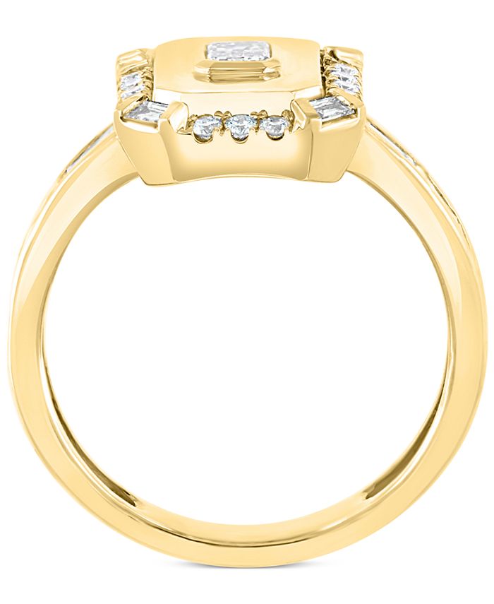 EFFY Collection - Diamond Polished Rectangle Statement Ring (5/8 ct. t.w.) in 14k Yellow Gold