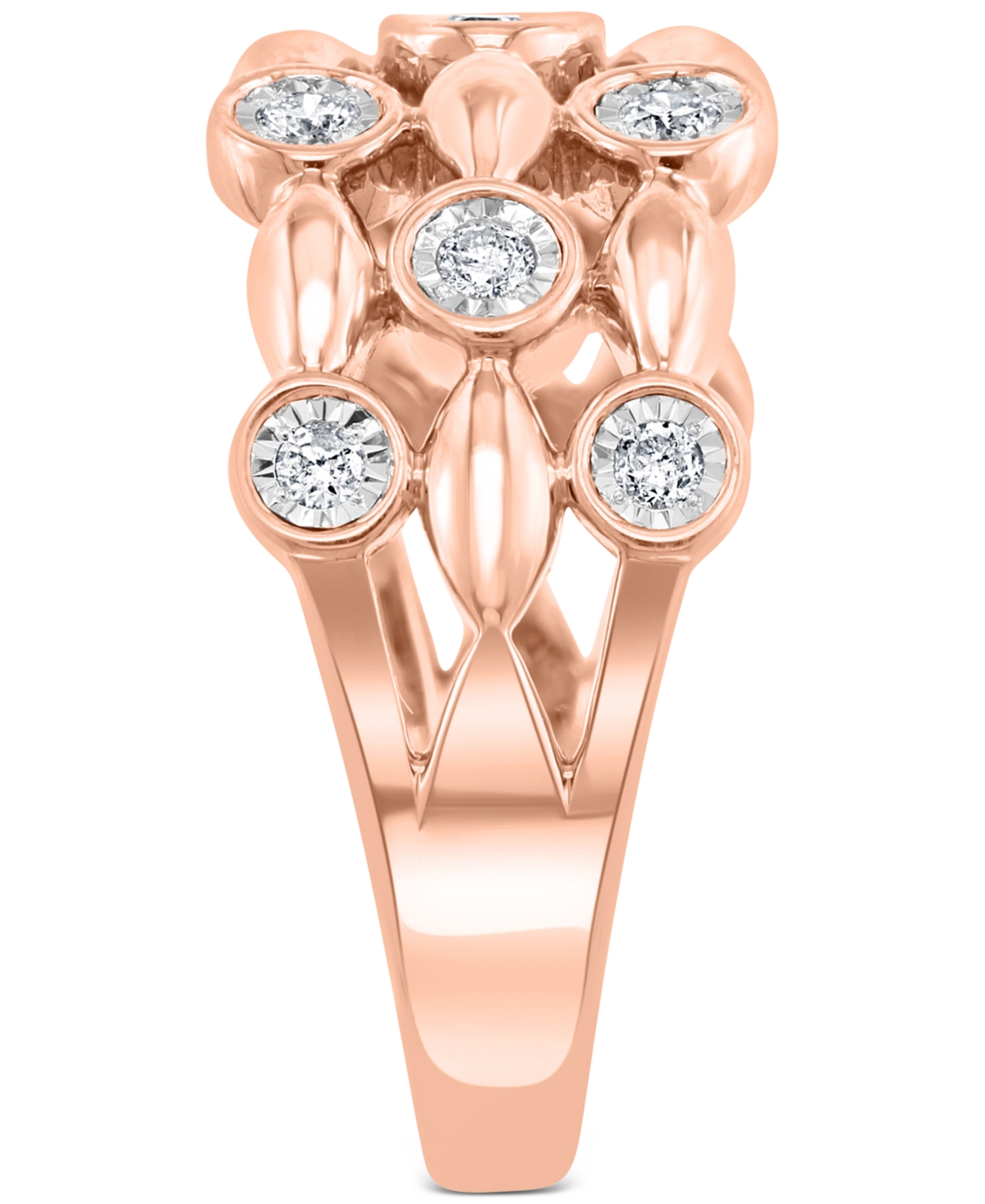 Effy Diamond Bezel Openwork Ring (1/4 ct. t.w.) in 14k- Rose Gold