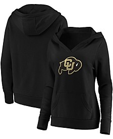 Plus Size Majestic Black Colorado Buffaloes Primary Logo V-Neck Pullover Hoodie