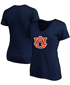 Women's Navy Auburn Tigers Primary Logo V-Neck T-Shirt