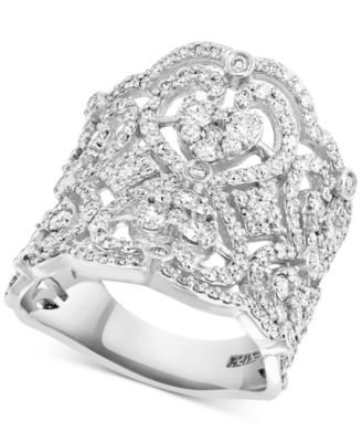 EFFY Collection - Diamond Heart Filigree Statement Ring (2 ct. t.w.) in 14k White Gold