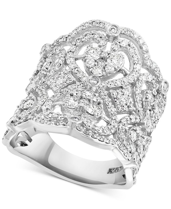 EFFY Collection - Diamond Heart Filigree Statement Ring (2 ct. t.w.) in 14k White Gold