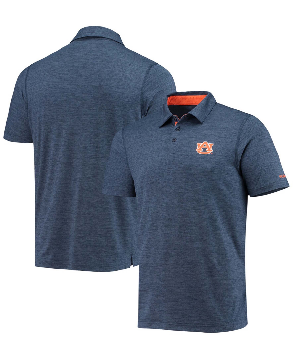 Men's Columbia Navy Auburn Tigers Tech Trail Omni-Shade Polo Shirt - Navy