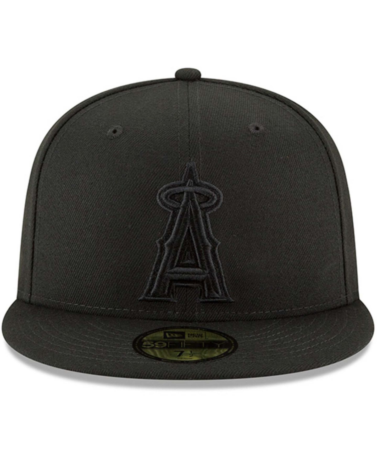 Мужская кепка New Era Black Los Angeles Angels Primary Logo Basic 59FIFTY Fitted Hat — фото 4