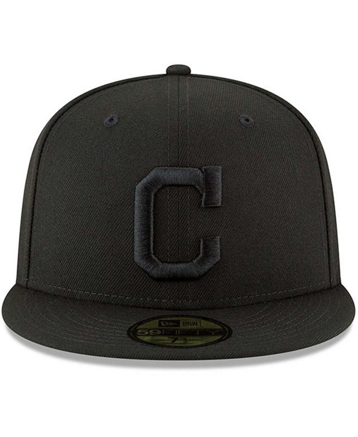 New Era Men's Black Cleveland Indians Primary Logo Basic 59FIFTY Fitted ...