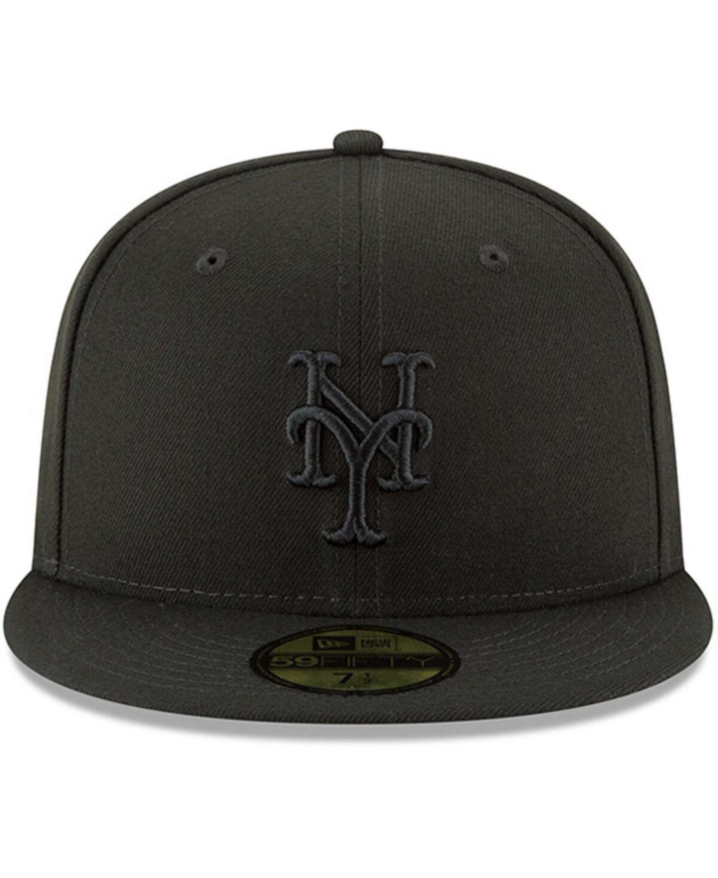 Мужская кепка New Era Black New York Mets Primary Logo Basic 59FIFTY Fitted Hat — фото 4