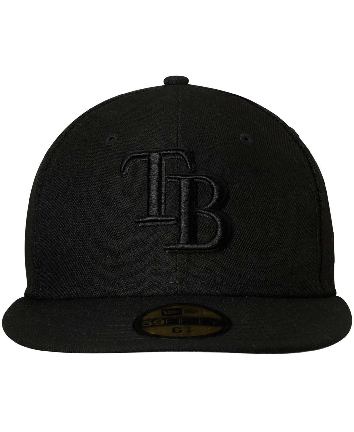 Мужская кепка New Era Black Tampa Bay Rays Primary Logo Basic 59FIFTY Fitted Hat — фото 4