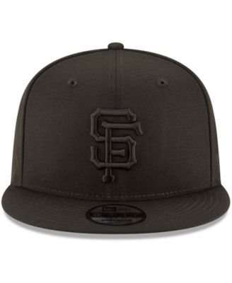 Men's Black San Francisco Giants Black on Black 9FIFTY Team Snapback Adjustable Hat