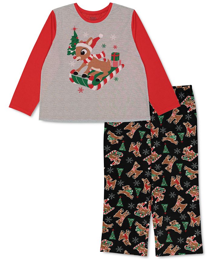 Briefly Stated Matching Women's Plus Size Rudolph Family Pajama Set