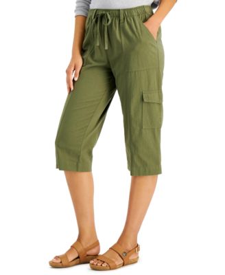 plus size khaki crop pants