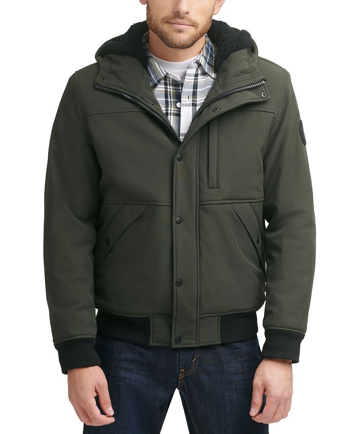 Levi's Men's Soft Shell Sherpa Lined Hooded Jacket & Reviews - Coats ...