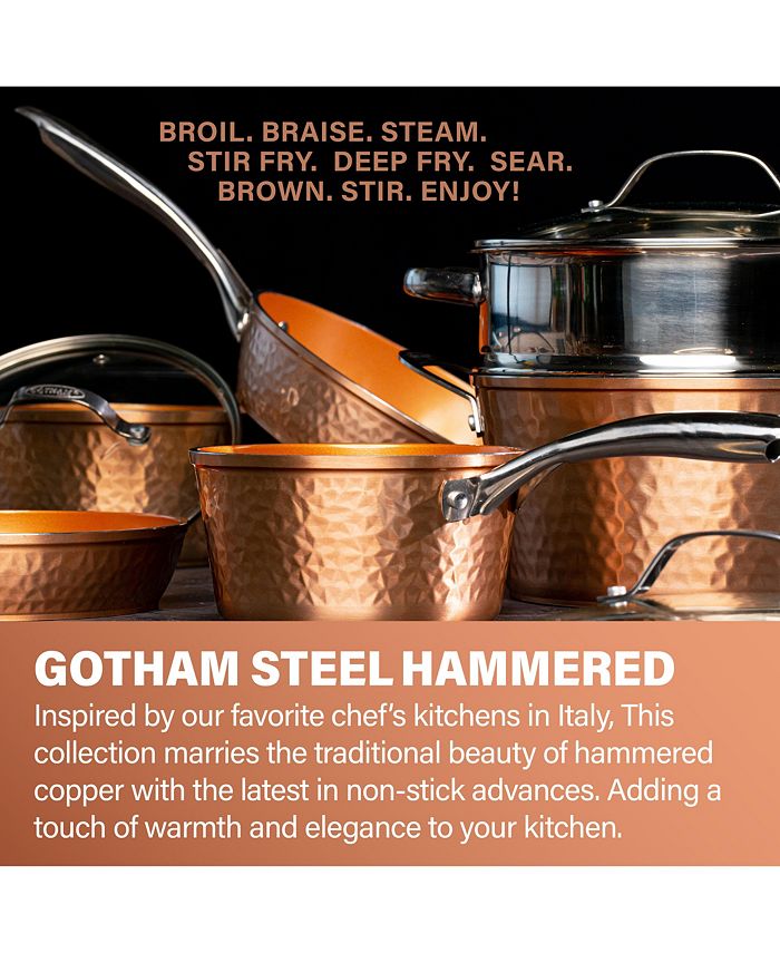 Gotham Steel Hammered Copper NonStick 5Pc. Set Macy's