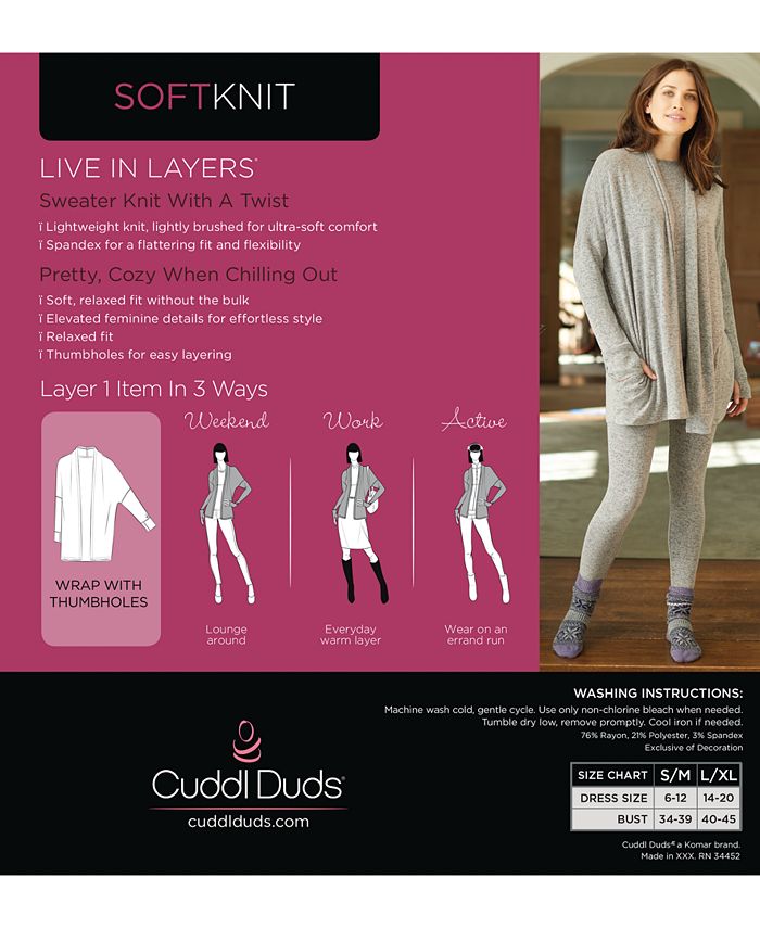 Cuddl Duds Soft Knit Lounge Wrap Macy's