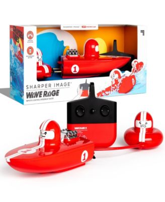 Photo 1 of THE SHARPER IMAGE RC Wave Rage, Wireless Rechargeable Bumper Boat with Tow Rider - Red