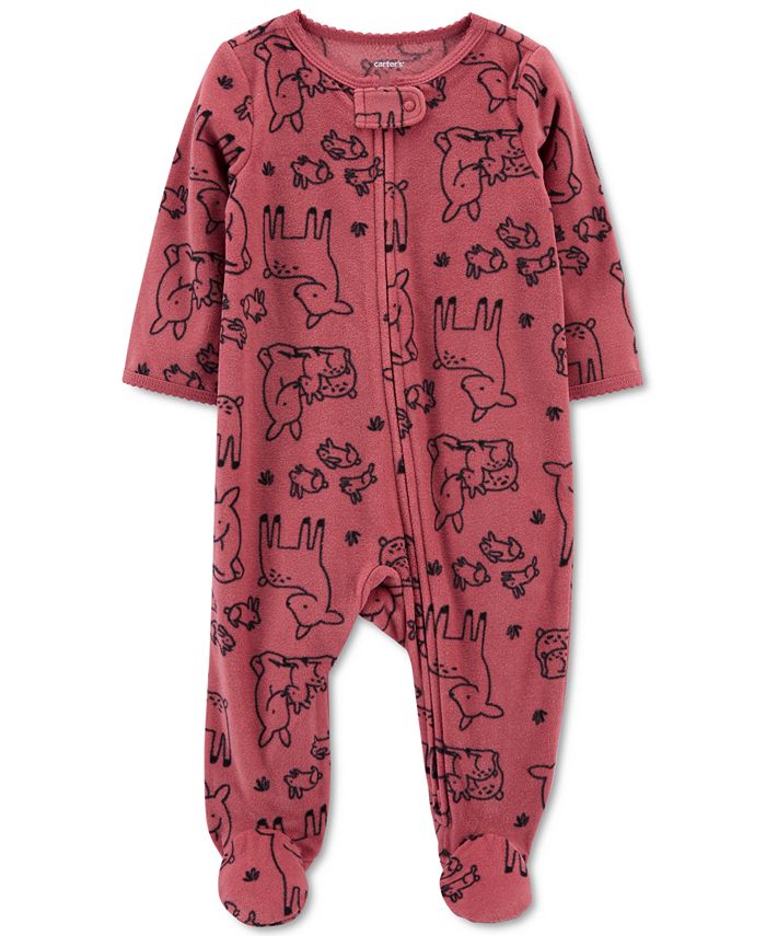 Carter S Baby Boys Or Girls Deer Print Fleece Coverall Reviews All Baby Kids Macy S
