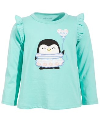 First Impressions - Baby Girls Penguin Pal Long-Sleeve T-Shirt