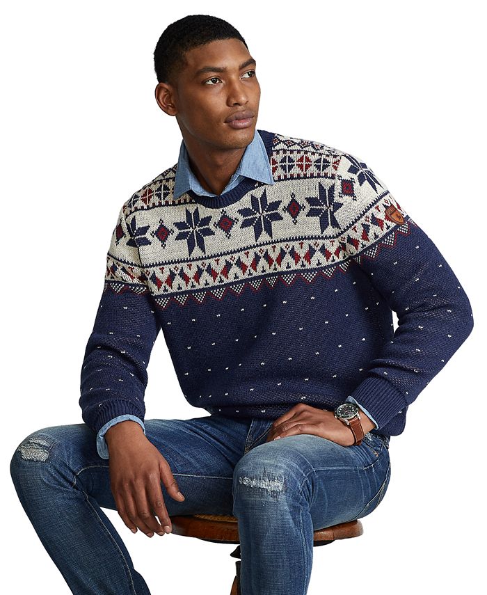 Polo Ralph Lauren Men's Snowflake Cotton Sweater & Reviews - Sweaters - Men  - Macy's