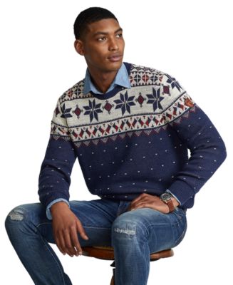Verbinding inrichting Direct Polo Ralph Lauren Men's Snowflake Cotton Sweater & Reviews - Sweaters - Men  - Macy's