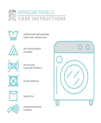 Lush Decor Faux Linen Grommet Window Curtain Panel Pair 52"W x 84"L Blue - Linen Curtains For Bedroom - Blue Curtains For Living Room