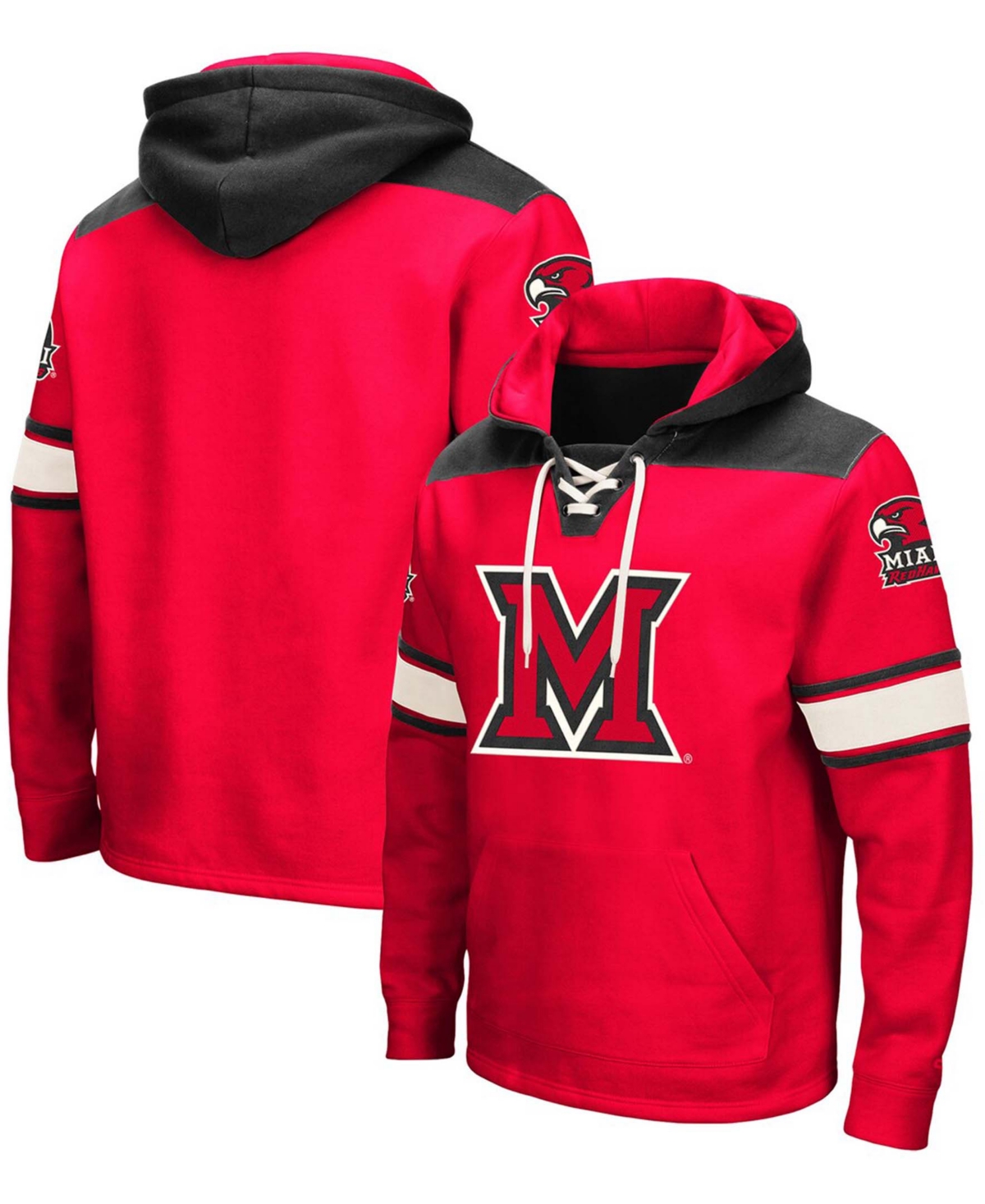 Colosseum Men's Red Miami University Redhawks 2.0 Lace-up Hoodie