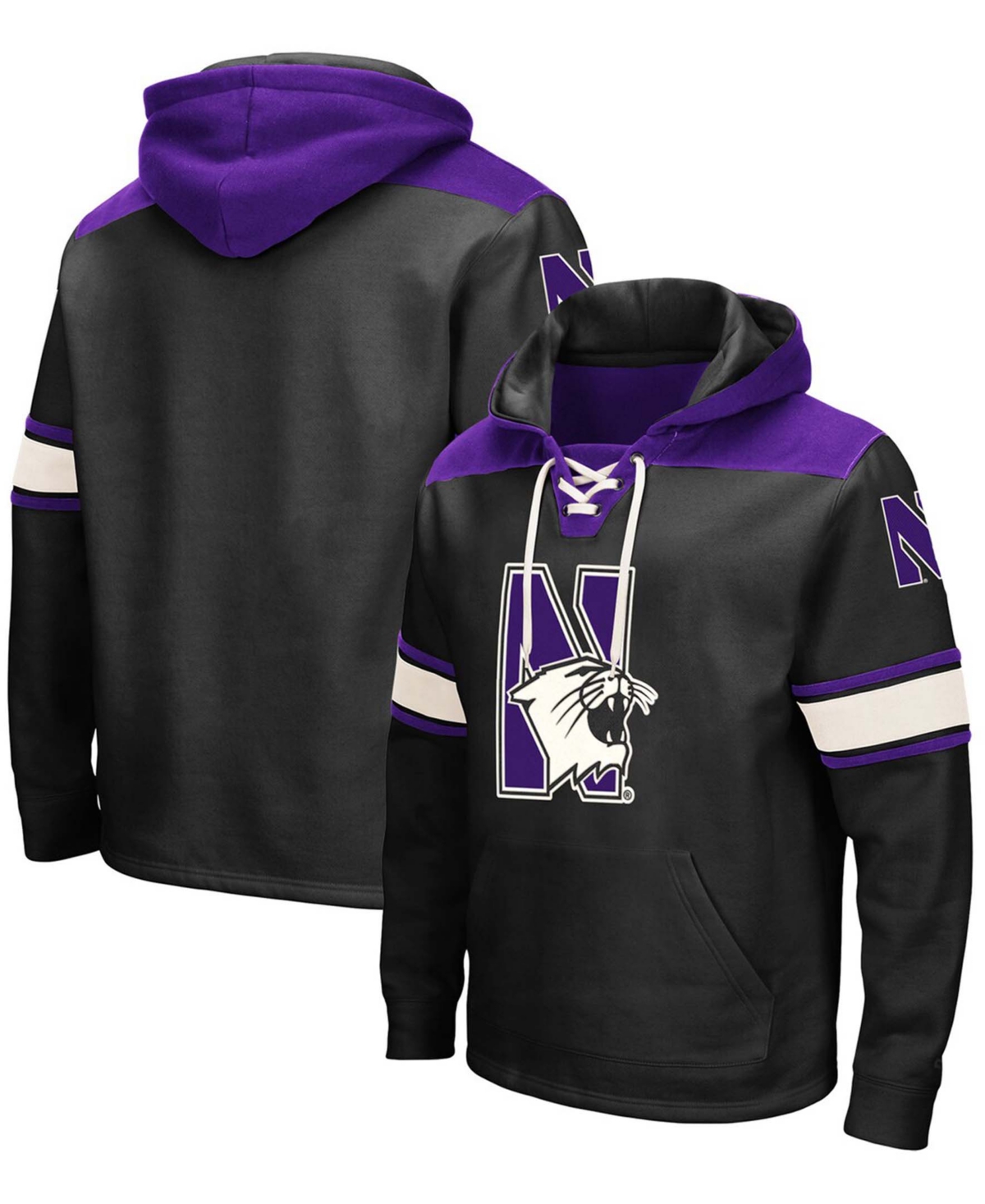 Shop Colosseum Men's Black Northwestern Wildcats 2.0 Lace-up Pullover Hoodie