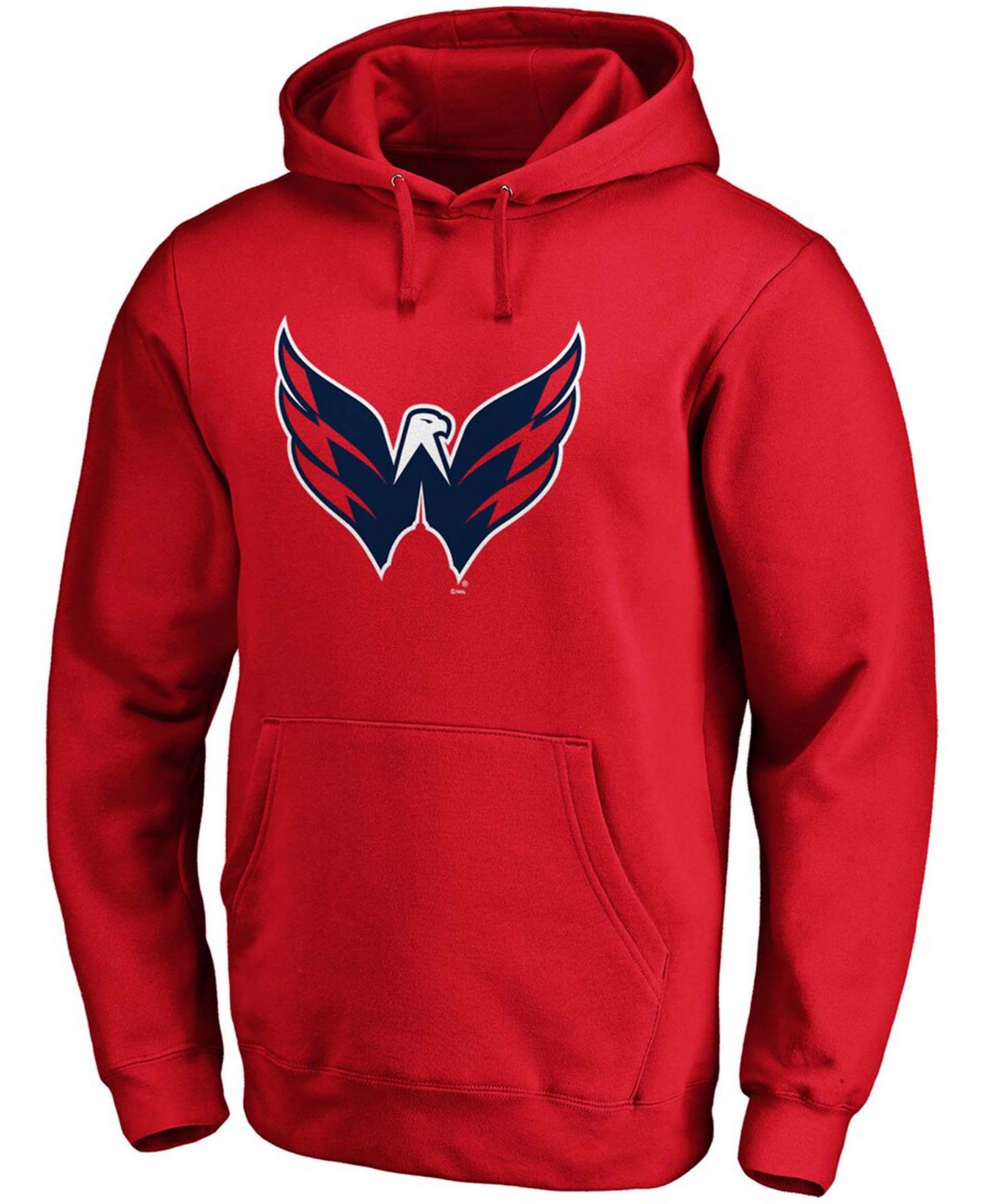 Shop Fanatics Men's Red Washington Capitals Primary Logo Pullover Hoodie