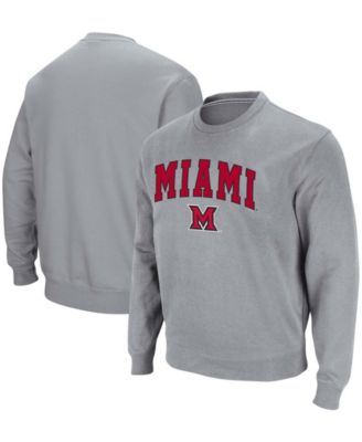 Men's Miami University RedHawks Arch Logo Crew Neck Sweatshirt