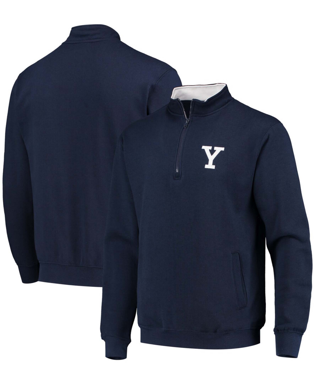 Men's Colosseum Yale Bulldogs Tortugas Team Logo Quarter-Zip Jacket - Navy