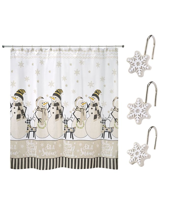 Avanti Snowman Shower Curtain, Snowman Shower Curtain Set