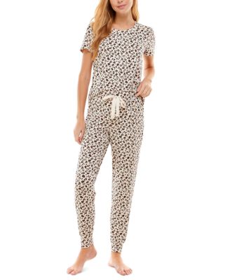 Printed Short Sleeve Top & Jogger Pajama Set