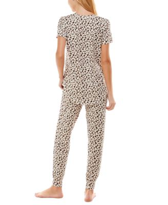 Printed Short Sleeve Top & Jogger Pajama Set