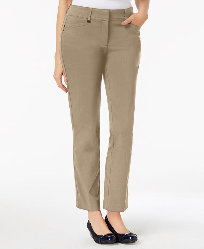 JM Collection Straight-Leg Curvy-Fit Pants, Created for Macy's ...