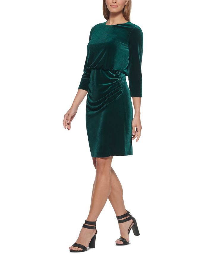 DKNY Velvet Blouson Sheath Dress Macy's