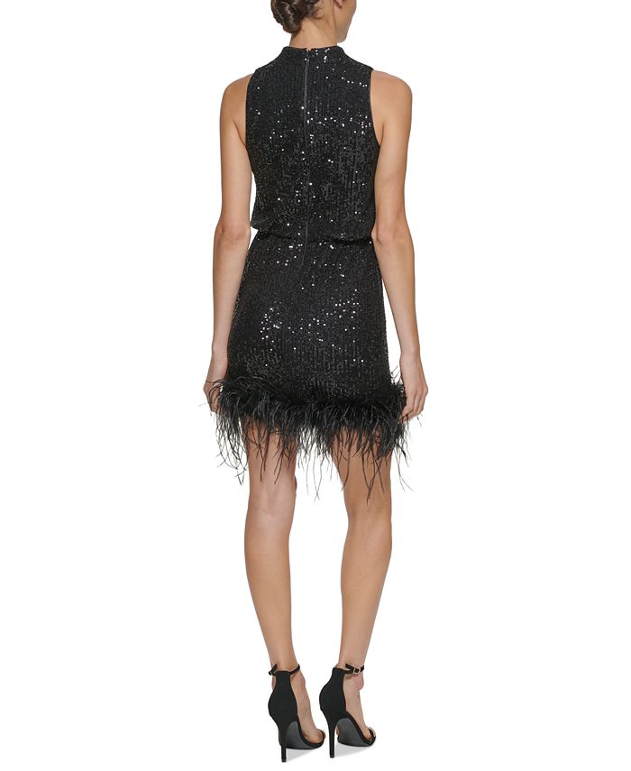 Eliza j feather hem sequin dress Sale