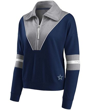 Women's WEAR By Erin Andrews Navy Dallas Cowboys Half-Zip Jacket