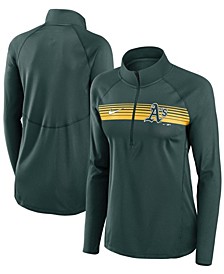 Women's Green Oakland Athletics Seam-To-Seam Element Half-Zip Performance Pullover Jacket
