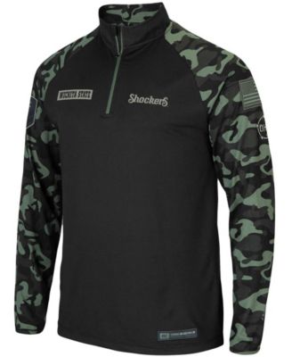 Men's Black Wichita State Shockers OHT Military-Inspired Appreciation Take Flight Raglan Quarter-Zip Jacket