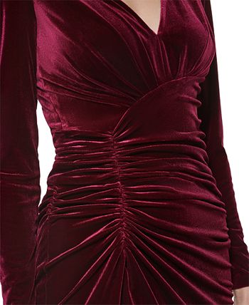 Vince Camuto Ruched Velvet Dress - Macy's