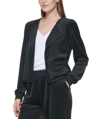 calvin klein velvet jacket womens