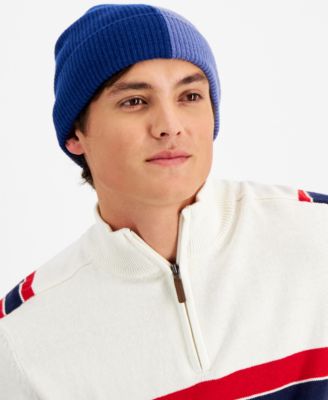 Club Room Men's Colorblocked Beanie, Created for Macy's - Tan Colorblock - Size One Size
