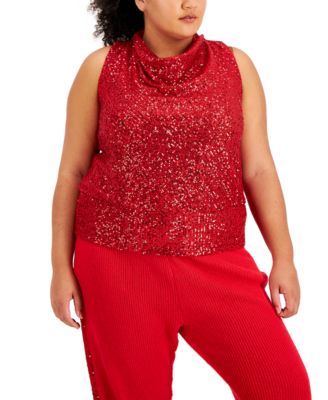 INC International Concepts Plus Size Sequin Top Created for Macy s Macy s