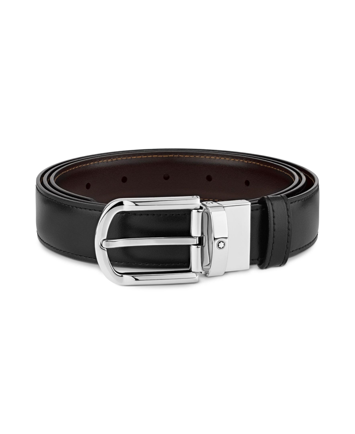 Shop Montblanc Men's Black & Brown Reversible Leather Belt In No Color
