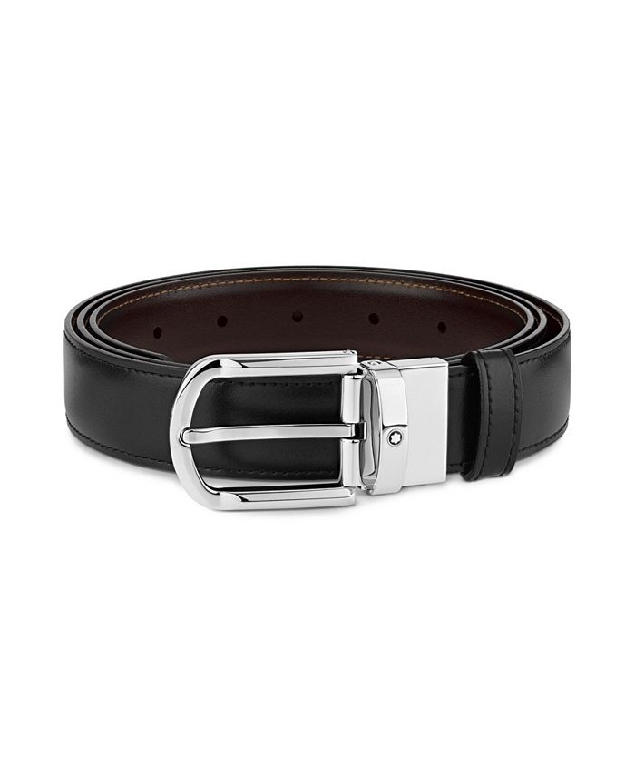 Montblanc - Men's Black & Brown Reversible Leather Belt