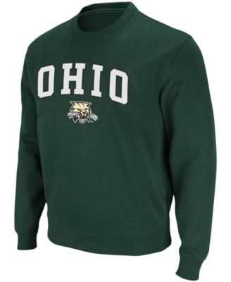Men's Ohio Bobcats Arch Logo Tackle Twill Pullover Sweatshirt
