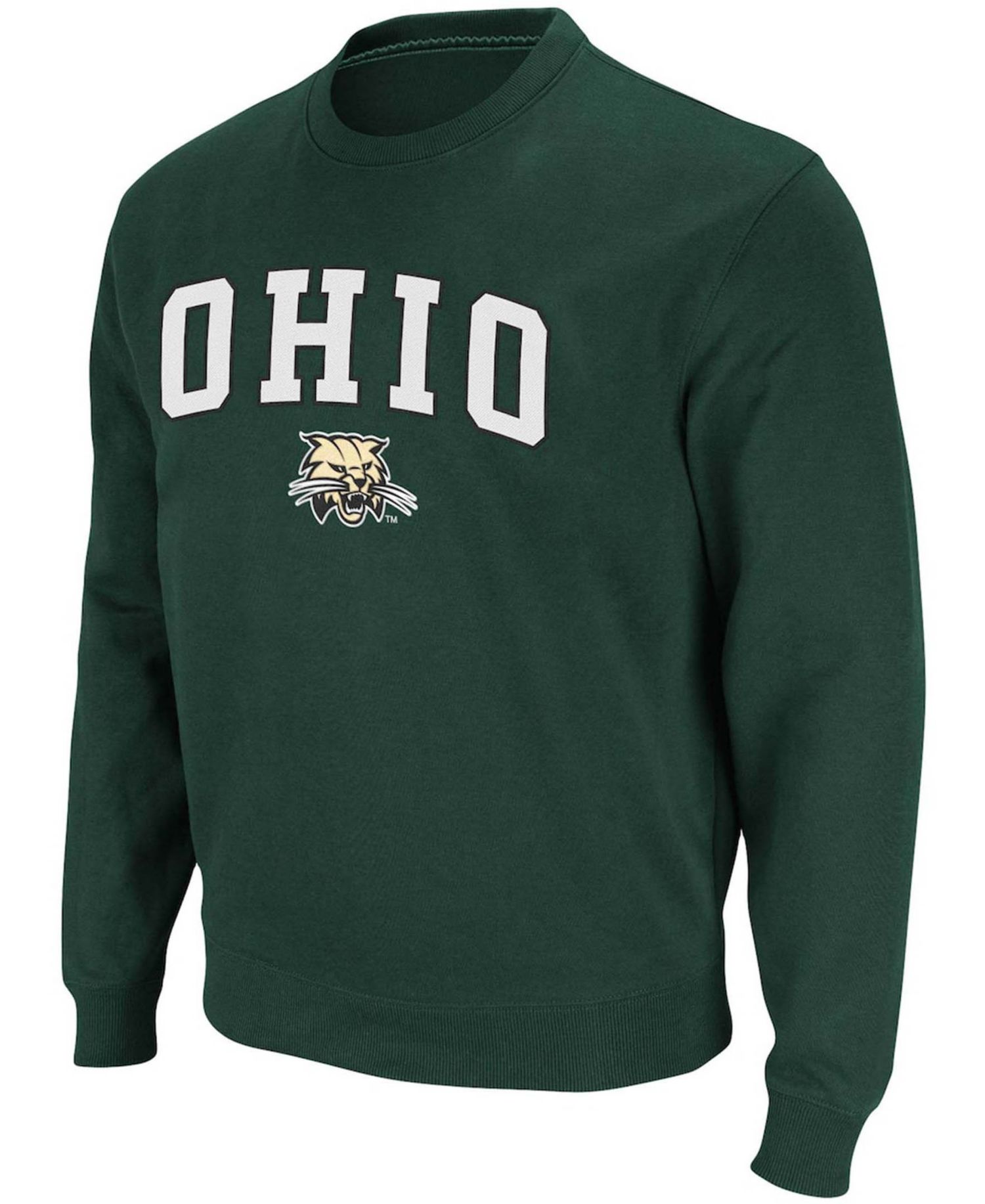Men's Ohio Bobcats Arch Logo Tackle Twill Pullover Sweatshirt