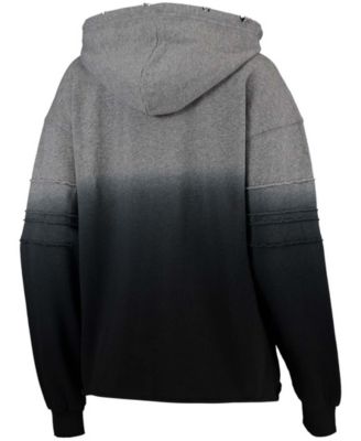 Women's Heather Gray, Black Pittsburgh Steelers Superstar Dip-Dye Crop Pullover Hoodie